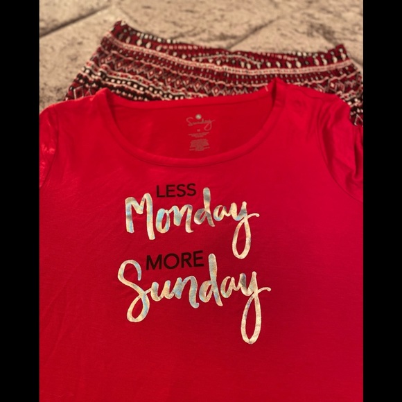 PIJAMA set of two pieces /pants and top women red size M - Picture 4 of 5